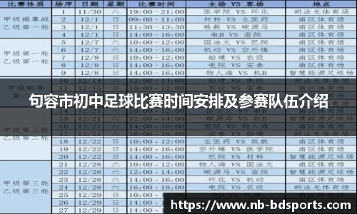 句容市初中足球比赛时间安排及参赛队伍介绍